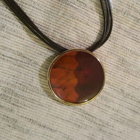 Multi-strand waxed string necklace Brown Tones - Picture 1 of 4